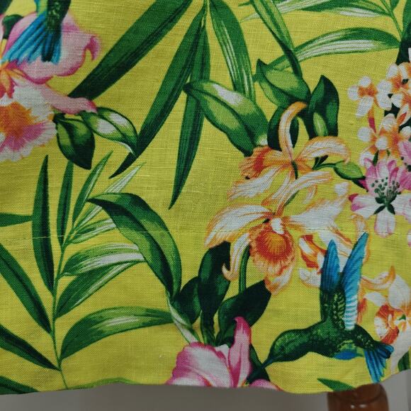 Tommy Bahama Floral Print Halter Dress Size Large Linen Twist Front Tropical - Picture 10 of 10